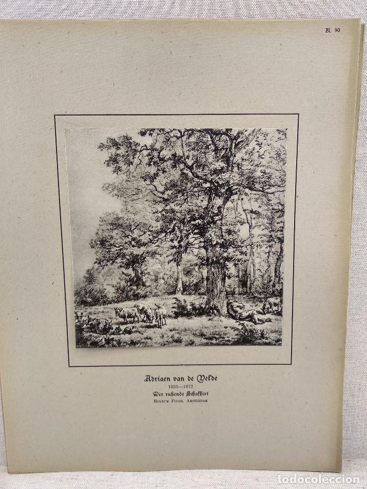 Arte: Paisaje con ovejas de Adriaen van de Velde, HOLLANDISCHER MEISTER 1923, plancha 90