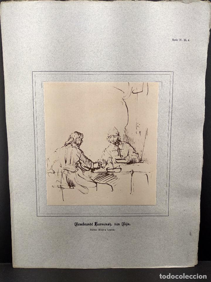 Art: Esau vendiendo su primogenitura, de Rembrandt, Dibujos viejos maestros holandeses 1896, plancha 4