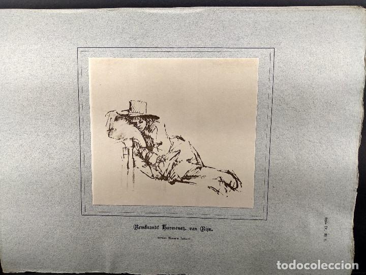 Art: Ni&ntilde;o durmiendo, de Rembrandt, Dibujos viejos maestros holandeses 1896, plancha 6