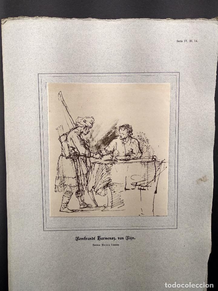 Art: Esa&uacute; vende su primogenitura, de Rembrandt, Dibujos viejos maestros holandeses 1896, plancha 14