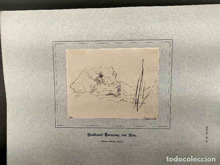Art: Estudio de persona enferma, de Rembrandt, Dibujos viejos maestros holandeses 1896, plancha 18
