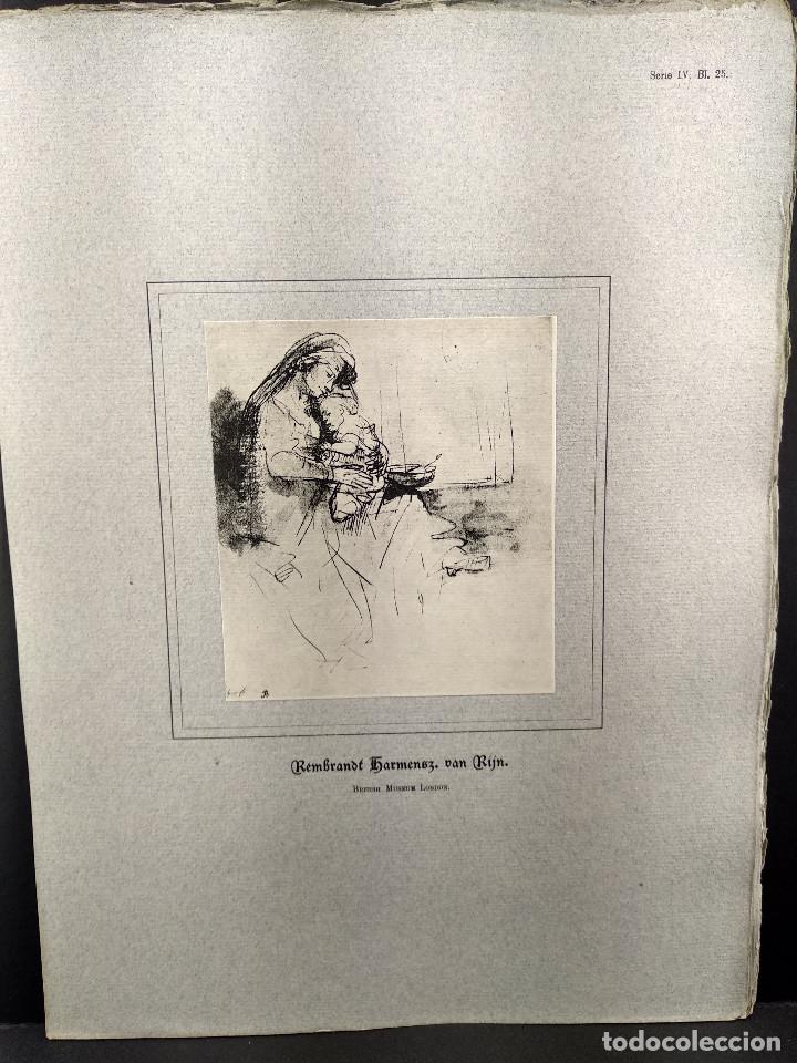 Art: Maria con ni&ntilde;o, de Rembrandt, Dibujos viejos maestros holandeses 1896, plancha 25
