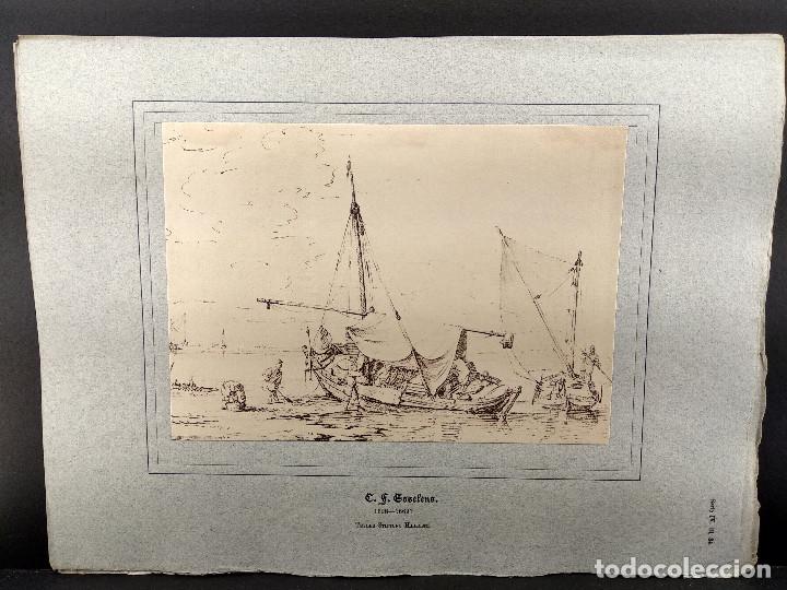 Art: En la playa del mar de Esselens, Dibujos viejos maestros holandeses 1896, plancha 34