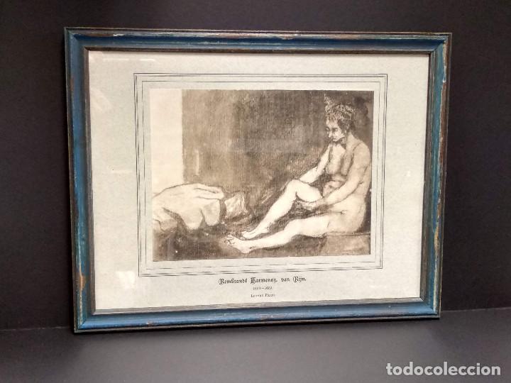 Arte: Boceto de desnudo femenino de Rembrandt, Dibujos viejos maestros holandeses 1896, plancha 39, cuadro