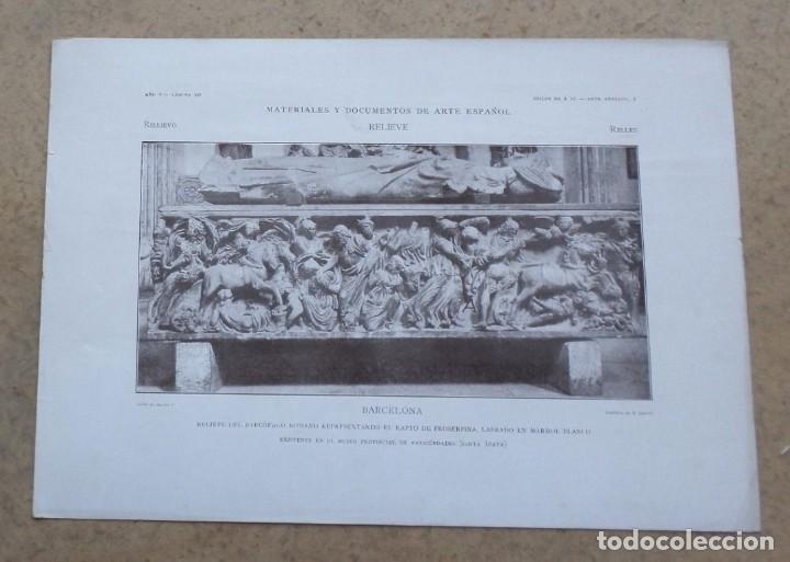 Art: Lamina BARCELONA &ndash; relieve del sarc&oacute;fago romano representando el rapto de Proserpina, labrado en m&aacute;