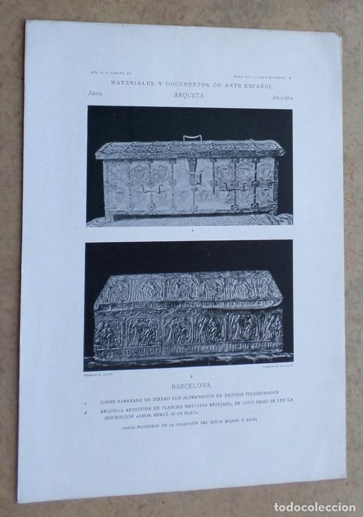 Kunst: BARCELONA &ndash; cofre barre&ntilde;o de hierro con alteraci&oacute;n de escudos policromados &ndash; arqueta revestida de pl
