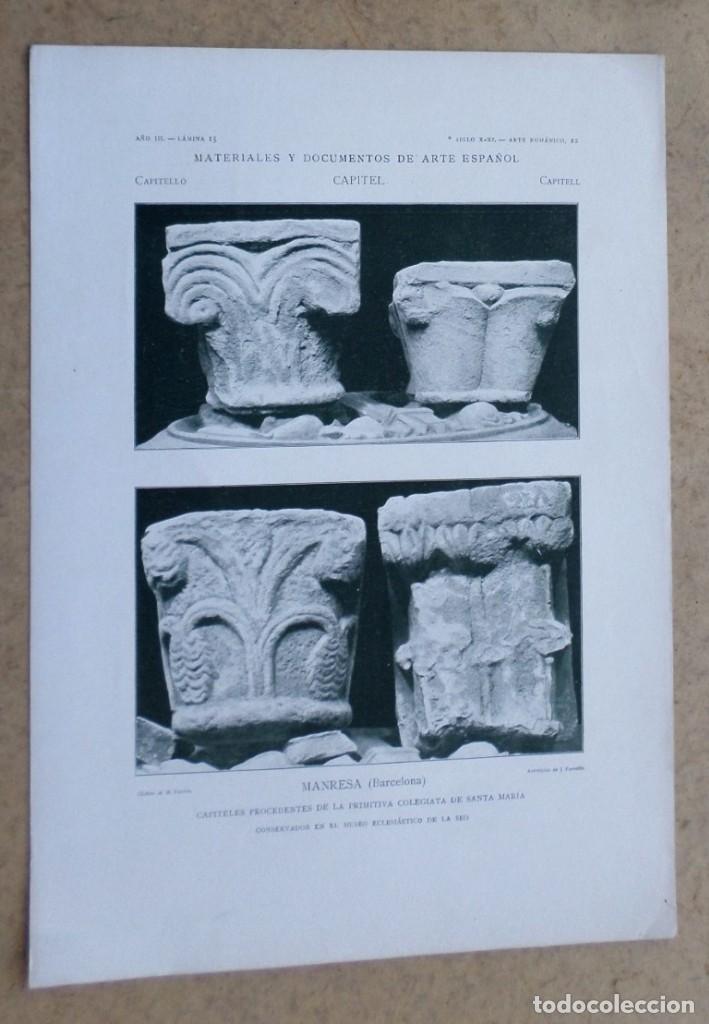 Arte: MANRESA &ndash; Barcelona &ndash; capiteles procedentes de la primitiva colegiata de Santa Mar&iacute;a