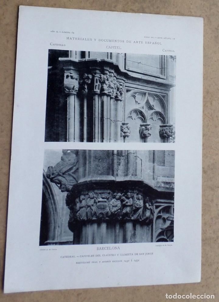 Art: BARCELONA &ndash; catedral &ndash; capiteles del claustro y glorieta de San Jorge