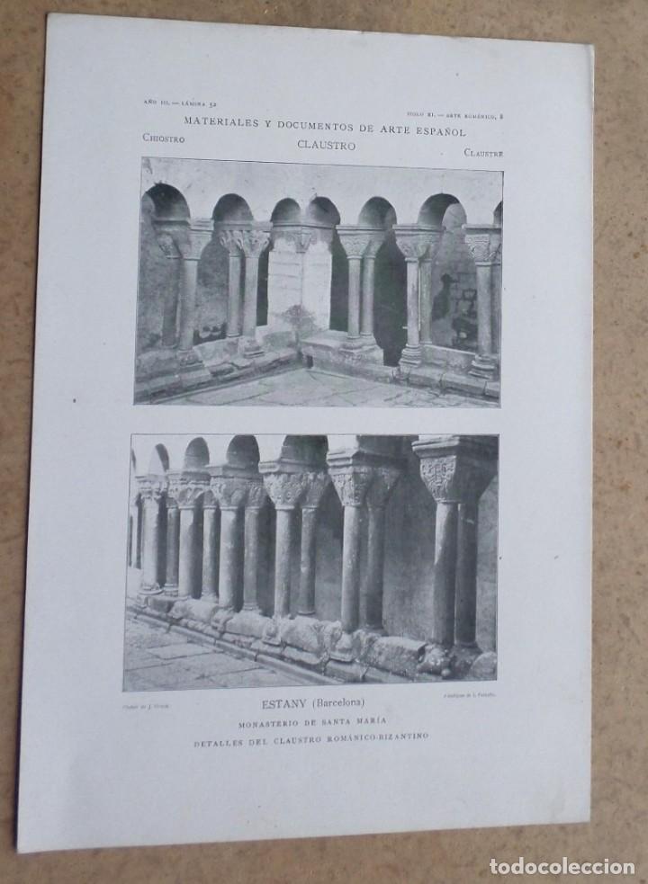 Arte: ESTANY &ndash; Barcelona &ndash; monasterio de Santa Mar&iacute;a detalles del claustro rom&aacute;nico bizantino