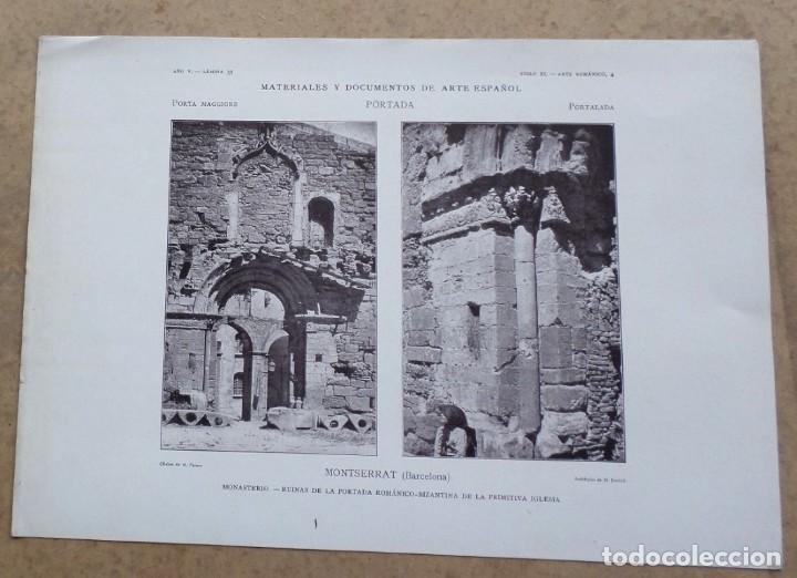 Arte: MONTSERRAT &ndash; Barcelona - monasterio ruinas de la portada rom&aacute;nica bizantina de la primitiva iglesia