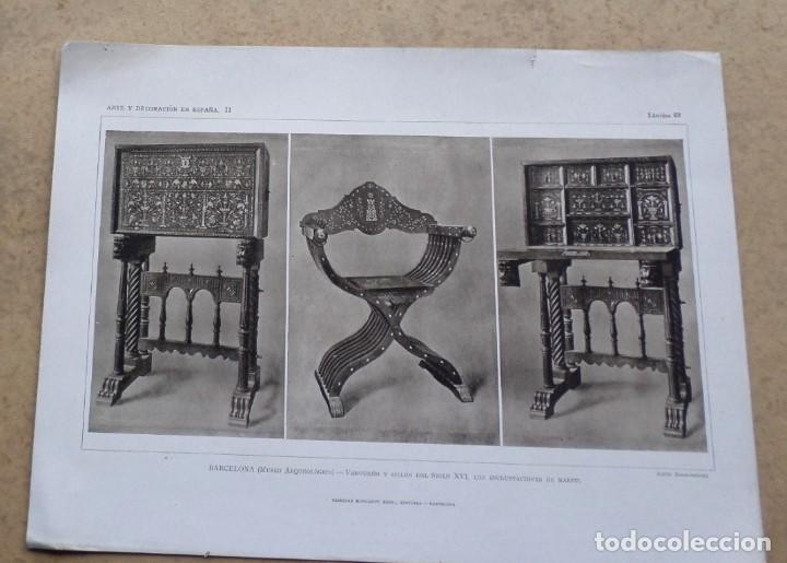 Arte: BARCELONA &ndash; museo arqueol&oacute;gico &ndash; vargue&ntilde;o y sill&oacute;n del siglo XVI con incrustaci&oacute;n en marfil