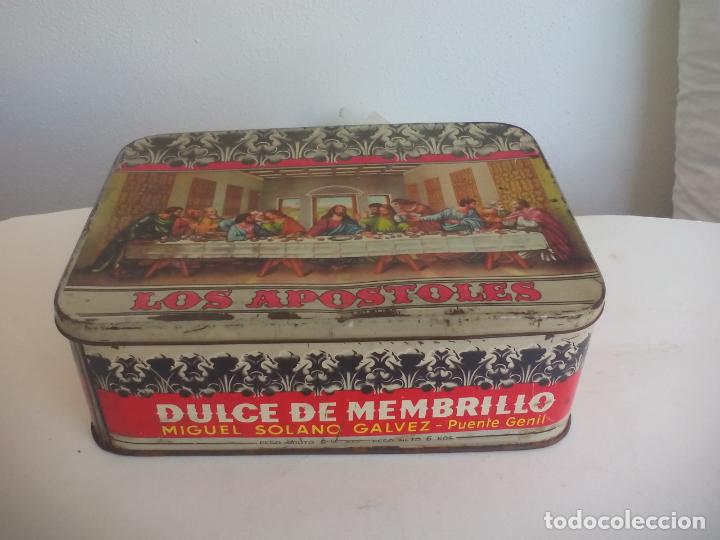 Art: ANTIGUA CAJA DE DULCE DE MEMBRILLO LOS APOSTOLES. MIGUEL SOLANO GALVEZ PUENTE GENIL CAMPA&Ntilde;A 1966-67