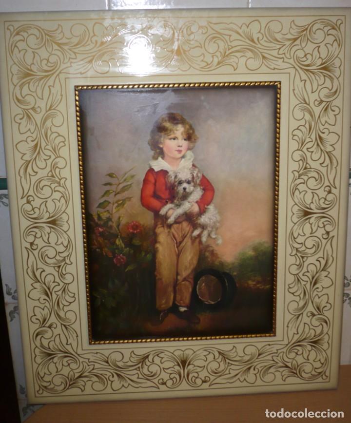 Arte: Antigua Lamina sobre Tabla decorada - Foto 1