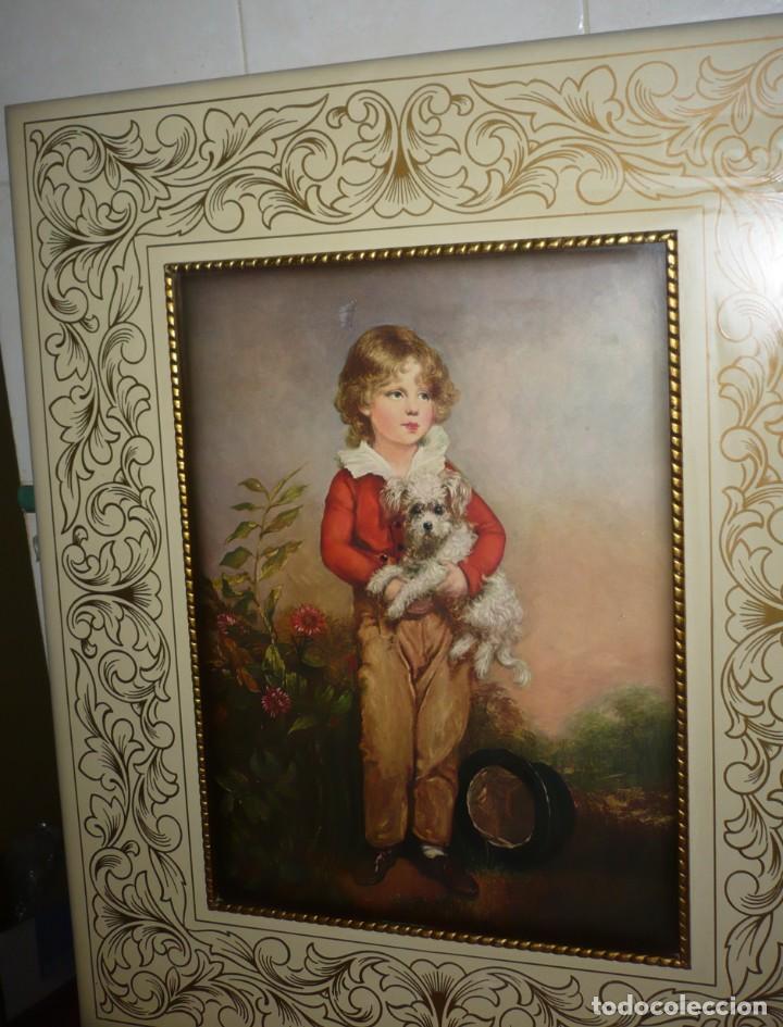 Arte: Antigua Lamina sobre Tabla decorada - Foto 3