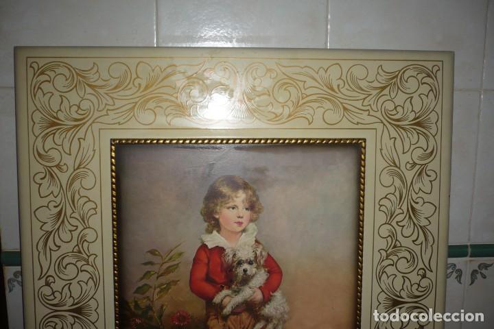 Arte: Antigua Lamina sobre Tabla decorada - Foto 5