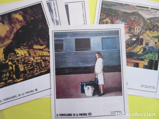 Art: 10 LAMINAS EL FERROCARRIL EN LA PINTURA DIVERSOS ARTISTAS - RENFE TREN LOCOMOTORA - ATOCHA