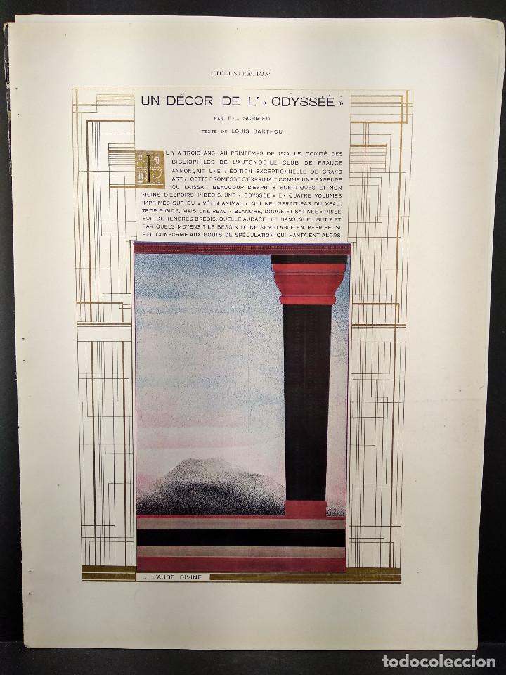 Art: Un decor de L&acute; Odyssee de F. L. Schmied Illustration Noel 1932 planchas color