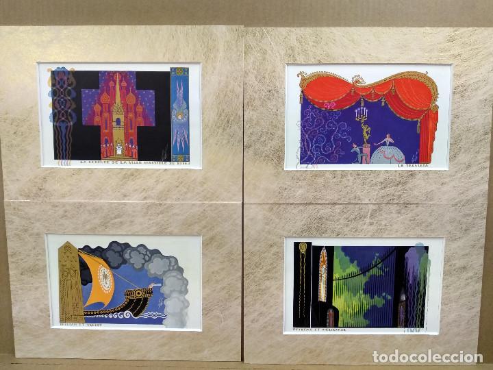 Art: Operas de Ert&eacute;, Lote 4 montajes passepartout, Illustration francaise Noel de 1933