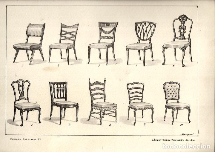 Kunst: 1508- 10 LAMINAS DE MUIEBLES AUXILIARES -DE EDICIONES TECNICO INDUSTRIALES - BARCELONA
