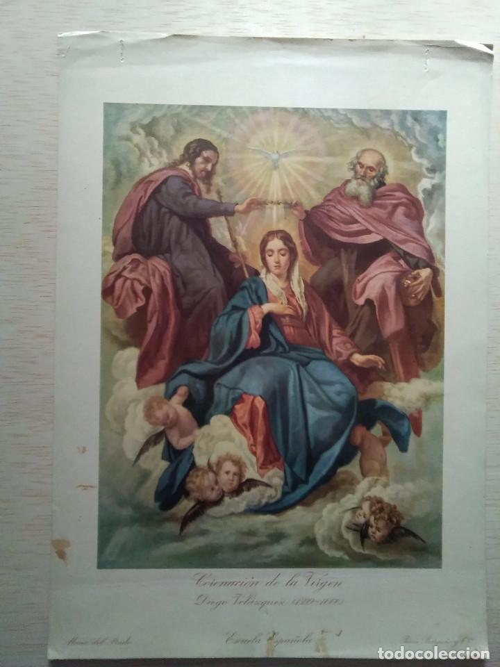 Kunst: LAMINA CORONACION DE LA VIRGEN DIEGO VELAZQUEZ 1599-1660 ESCUELA ESPA&Ntilde;OLA MUSEO DEL PRADO