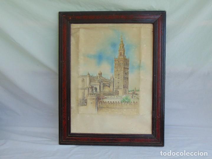 Arte: L&aacute;mina de la Giralda enmarcada - Foto 1