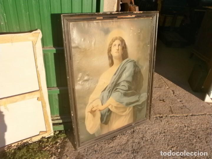 Art: L&aacute;mina Religiosa antigua enmarcado papel cart&oacute;n medida 108X82 cm.