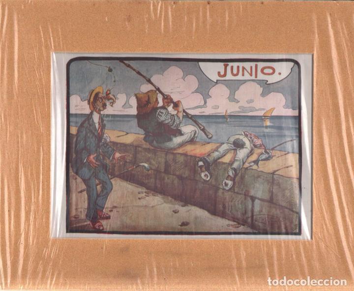 Kunst: LAMINA DE DEPORTES. HUMORISTICA. JUNIO PESCA 35,7X28,2 CM. A&Ntilde;O 1920 APROX. G-DEPORTE-087