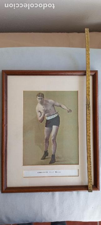 Kunst: CUADRO ENMARCADO, BOXEADOR Bombardier Billy Wells, CAMPEON IMPERIO BRITANICO 1911-1919