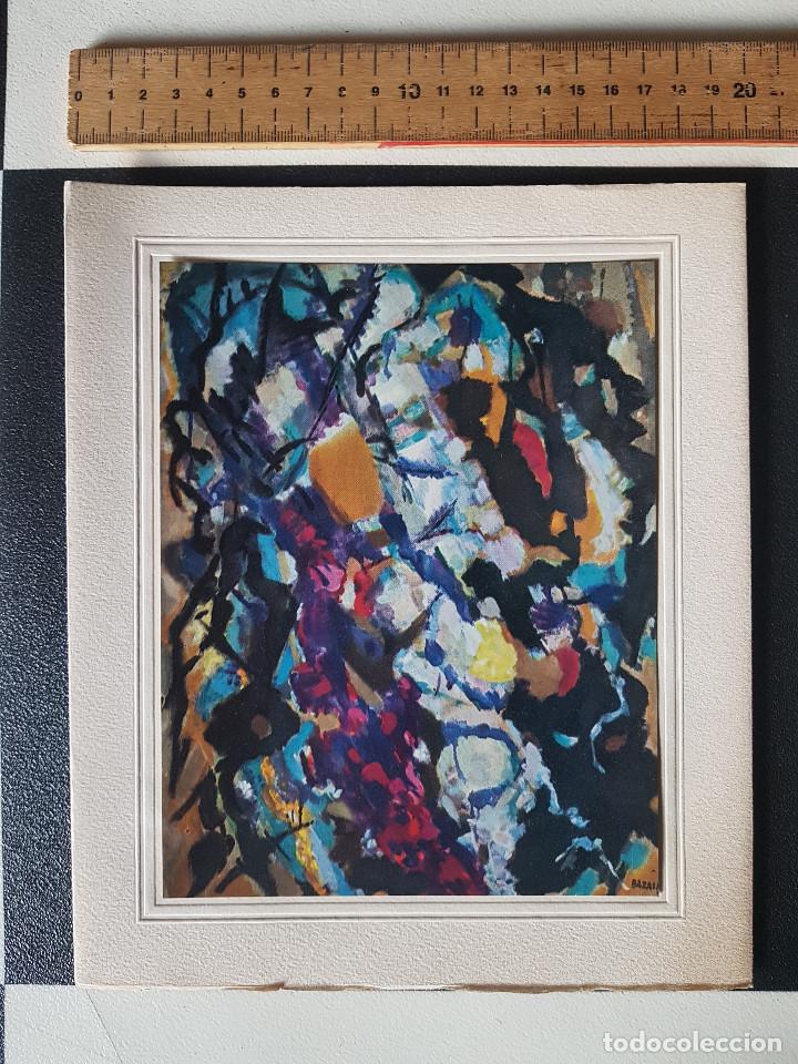 Art: vintage postal enmarcada cuadro JEAN BAZAINE lamina Orange au Jardin 1952 MAEGHT EDITOR 1959