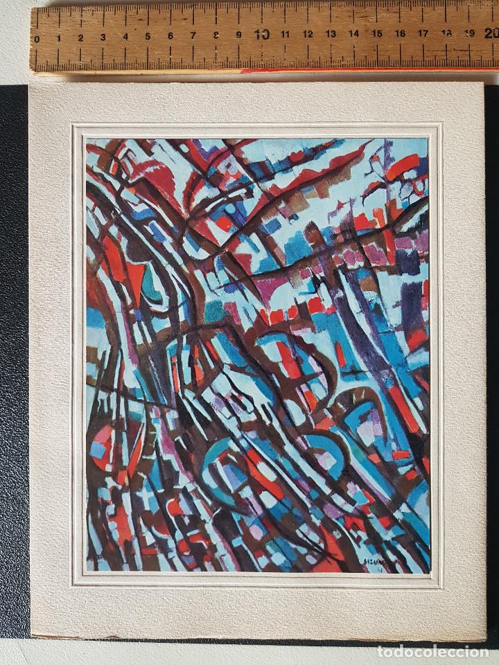 Art: vintage postal enmarcada cuadro JEAN BAZAINE lamina L&acute;&Eacute;claircie 1949 MAEGHT EDITOR 1959