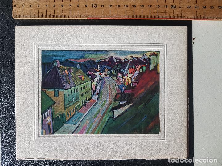 Art: vintage postal enmarcada cuadro KANDINSKY lamina LA RUE 1908 MAEGHT EDITOR 1959
