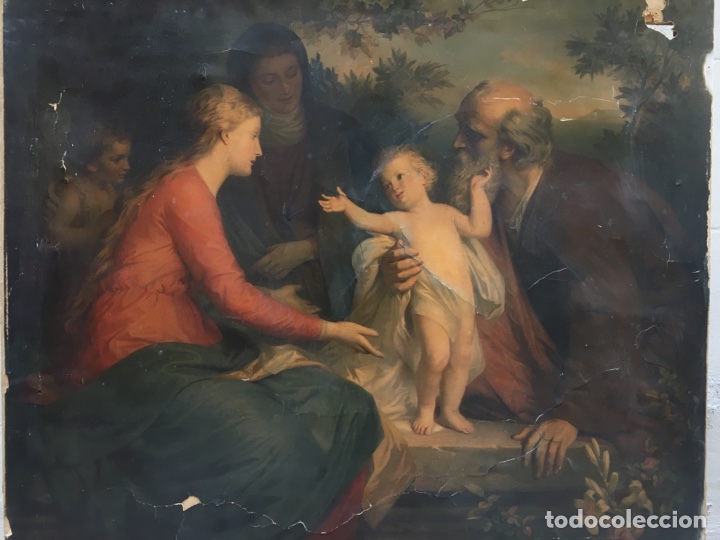 Kunst: L&aacute;mina impresa, San Jos&eacute;, Santa Ana, la Virgen Mar&iacute;a y El Ni&ntilde;o Jesus