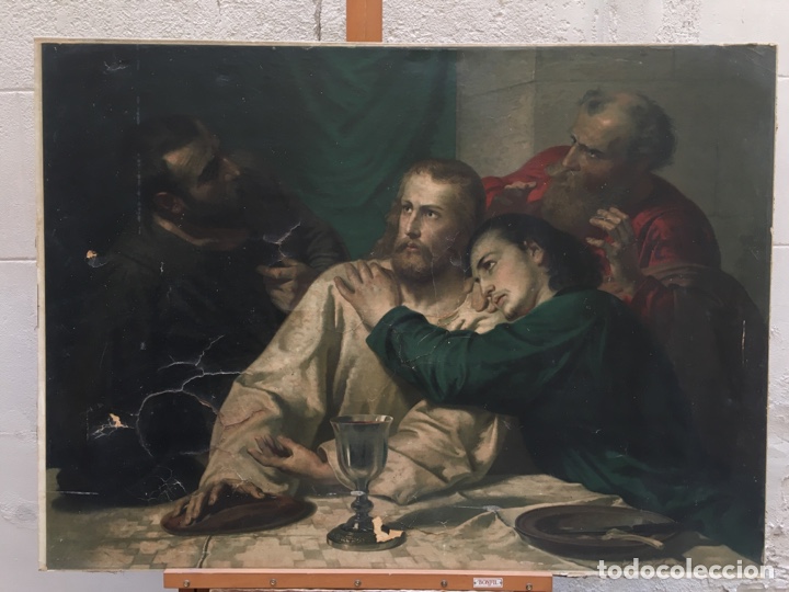 Kunst: L&aacute;mina impresa del sXIX escena &uacute;ltima cena