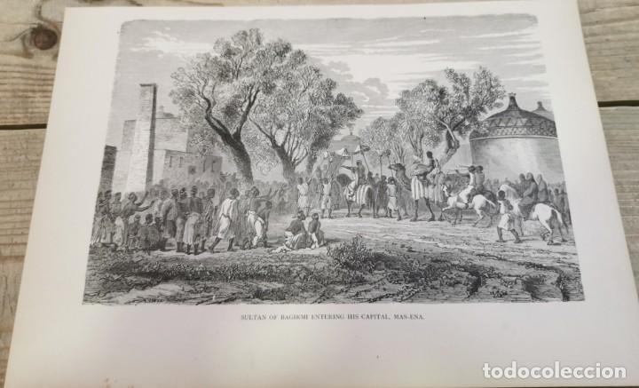 Art: SIGLO XIX, LAMINA ANTIGUA, EL SULTAN DE BAGIRMI ENTRA EN SU CAPITAL, MAS-ENA, 29X20 CMS