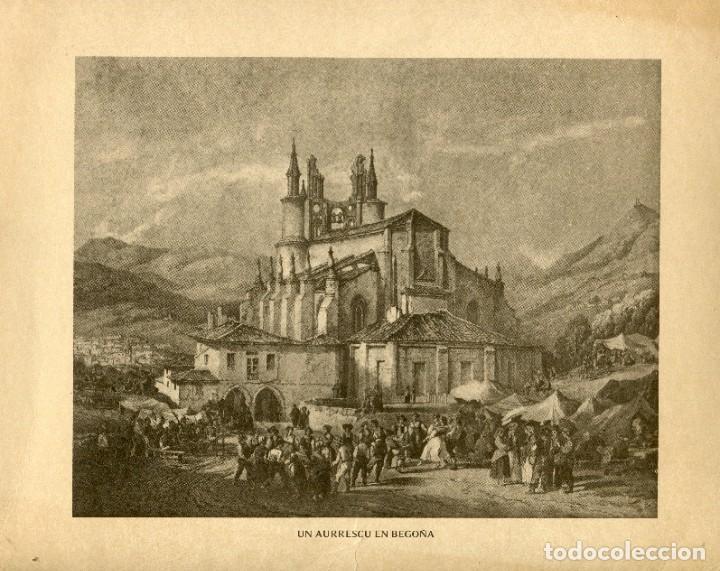 Art: Un aurrescu en Bego&ntilde;a lamina antigua siglo XIX