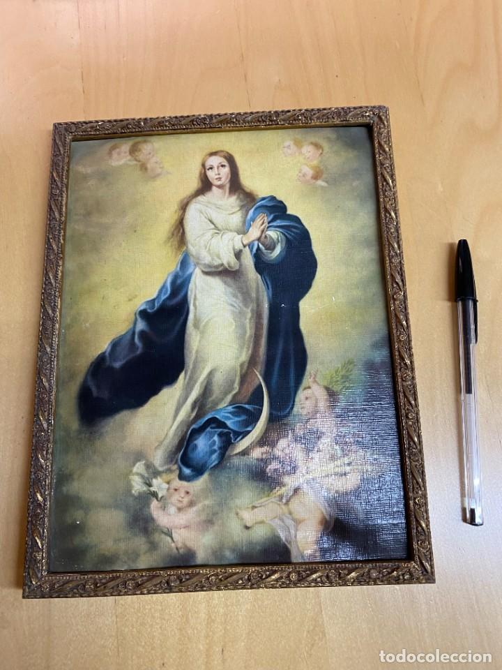 Arte: Lamina Inmaculada de Murillo, con marco de madera - Foto 1