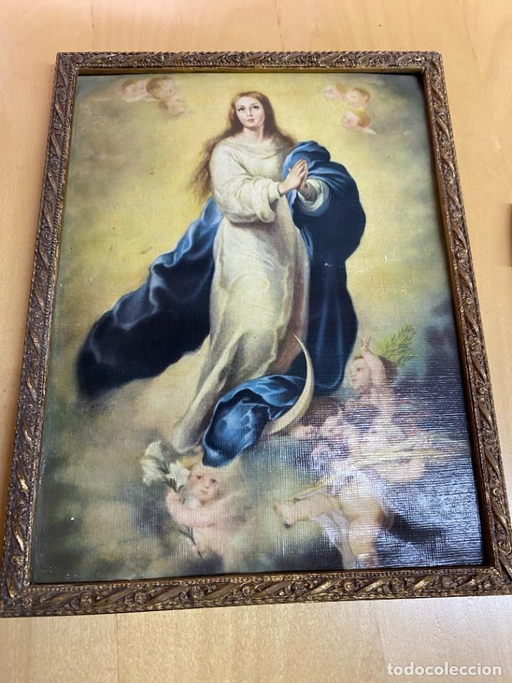 Arte: Lamina Inmaculada de Murillo, con marco de madera - Foto 3