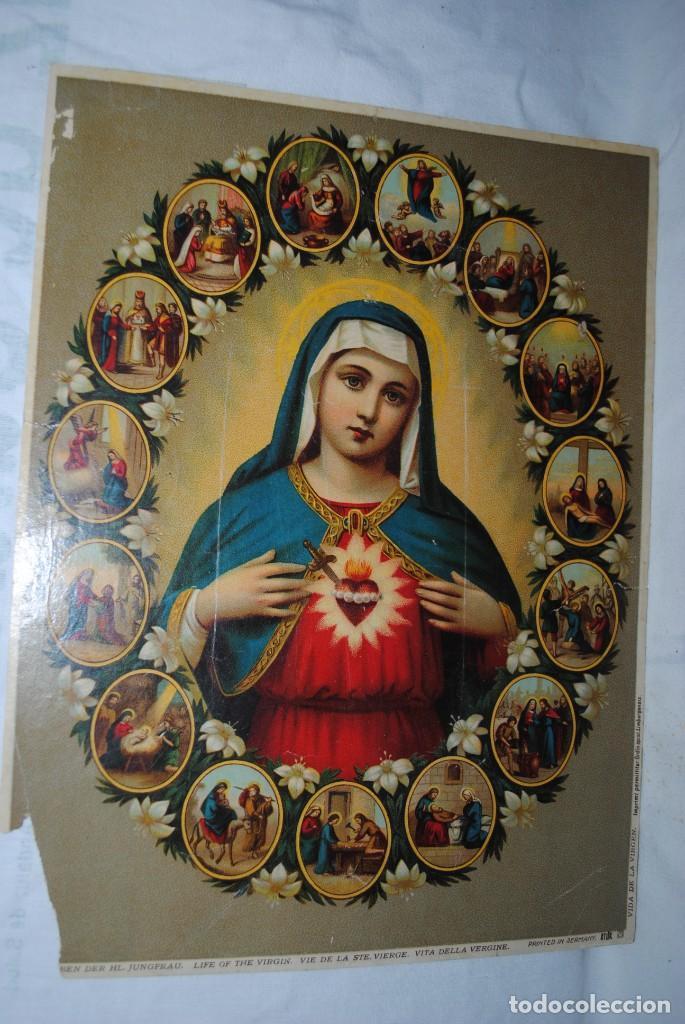 Arte: LAMINA DE LA VIDA DE LA VIRGEN MARIA . - Foto 2
