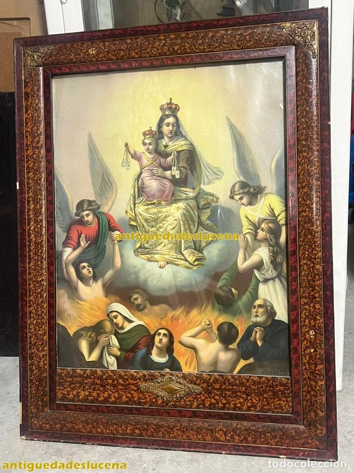 Arte: Antigua l&aacute;mina enmarcada El Purgatorio