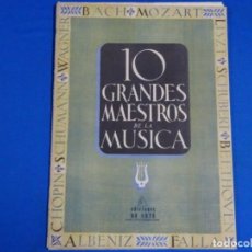 Arte: 10 GRANDES MAESTROS DE LA MÚSICA. EDICIONES DE ARTE. ALBENIZ, CHOPIN, MOZART, FALLA, ETC.. Lote 338120323