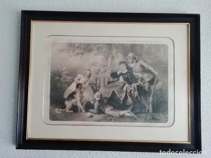Kunst: Litograf&iacute;a antigua de 35x52 bien enmarcada a 59x77cms En buen estado. Forma parte de un conjunto de4