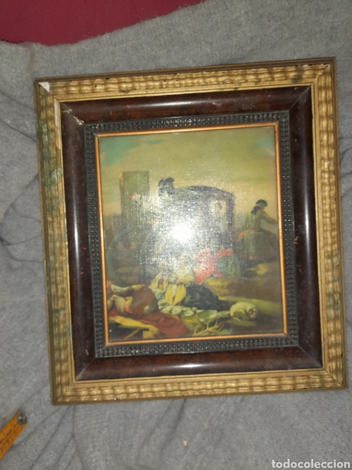 Art: EL CACHARRERO DE GOYA LAMINA ENMARCADA RESTAURAR MARCO