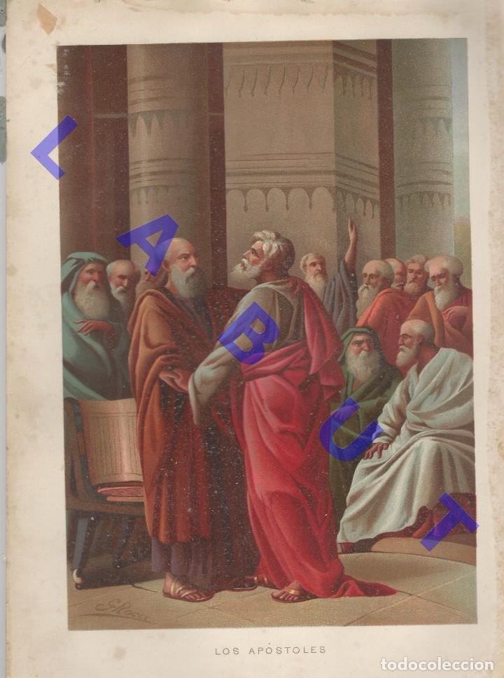 Art: 1883 LOS APOSTOLES CROMOLITOGRAFIA GRABADO 33CM DE LA OBRA LA EMANCIPACI&Oacute;N DEL HOMBRE U97