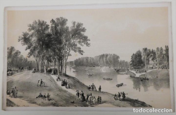 Art: Antigua lamina Bois de Boulogne 1858