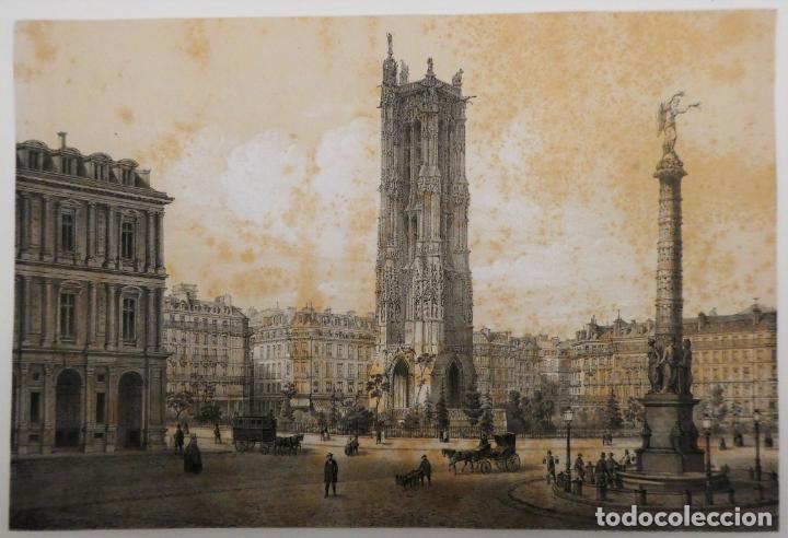Art: Antigua lamina Tour St Jacques