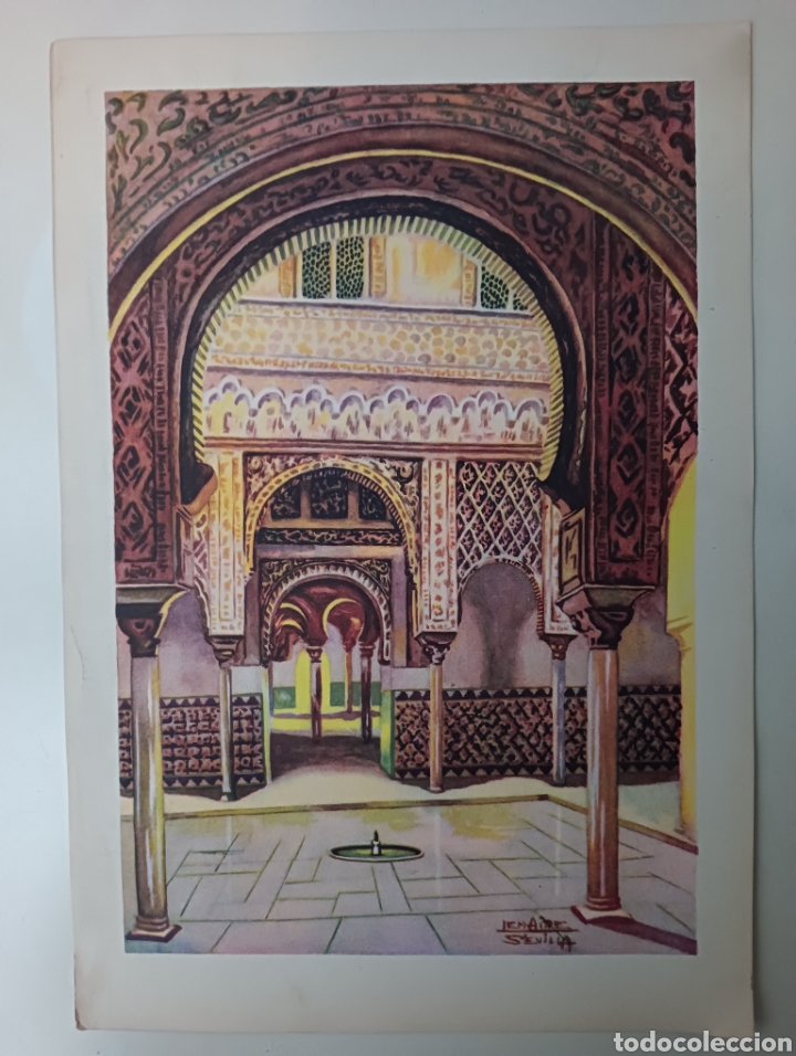 Art: Antigua l&aacute;mina ilustraci&oacute;n para enmarcar - Lemaire Sevilla 32x22 cm