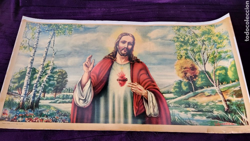 Arte: Antigua lamina Religiosa Edici&oacute;n Linacero Vitoria Espa&ntilde;a