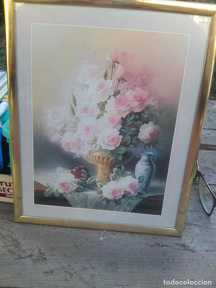 Kunst: El jarr&oacute;n De Rosas - L&aacute;mina Scafa Tornabene 1994 wn marco acristalado- 26 por 21 cms