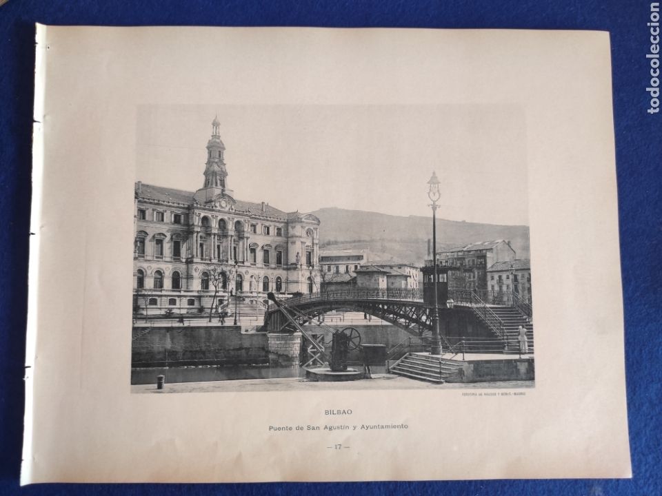Kunst: BILBAO. PUENTE DE SAN AGUSTIN Y AYUNTAMIENTO. FOTOTIPIA HAUSER Y MENET.