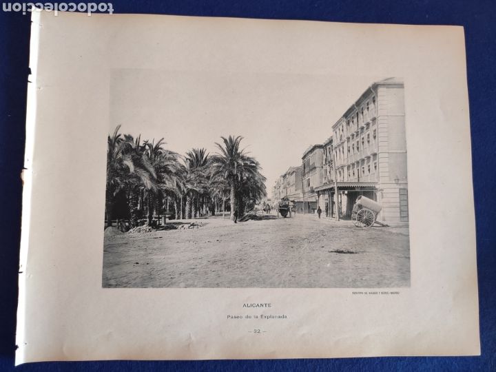 Kunst: ALICANTE. PASEO DE LA ESPLANADA. FOTOTIPIA HAUSER Y MENET. 1892